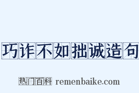 巧诈不如拙诚造句是什么意思的图片